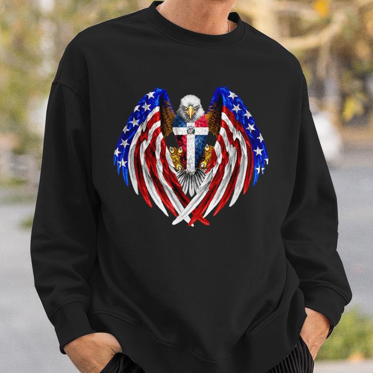 Dominican American Dominican Republic Usa Flag Eagle Sweatshirt Gifts for Him