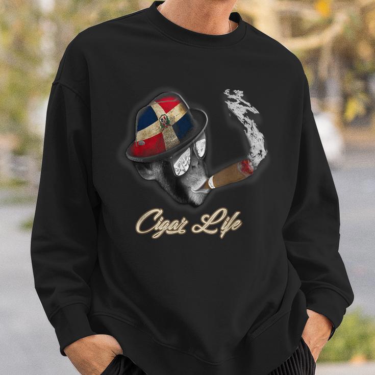 Dominican Flag Cigar Smoking Monkey Sweatshirt Gifts for Him