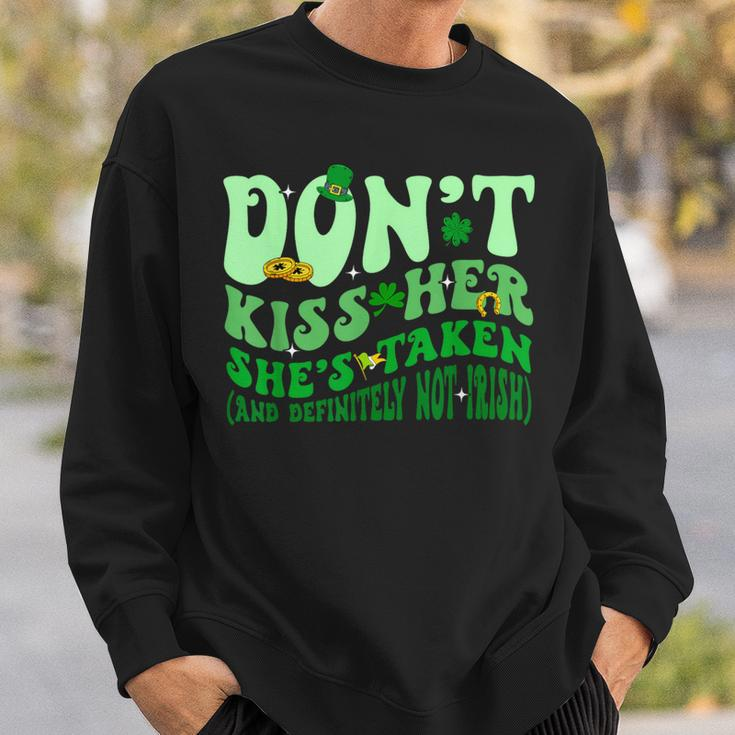 Dont Kiss Her She's St Taken Patrick's Day Couple Matching Sweatshirt Gifts for Him