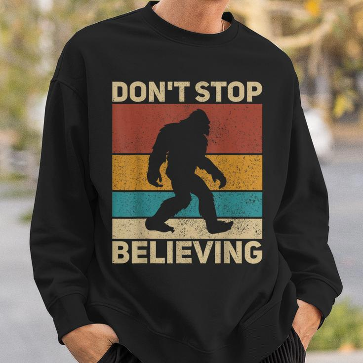 Don't Stop Believing Sasquatch Costume Big Foot Bigfoot Sweatshirt Gifts for Him