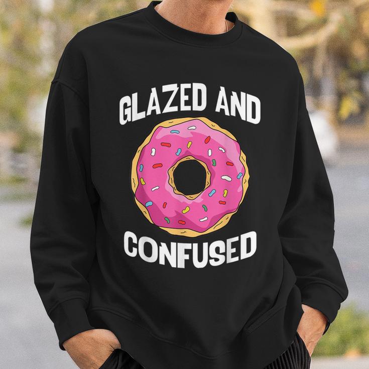 Donut Glazed And Confused Pink Donuts Lover Sweatshirt Gifts for Him