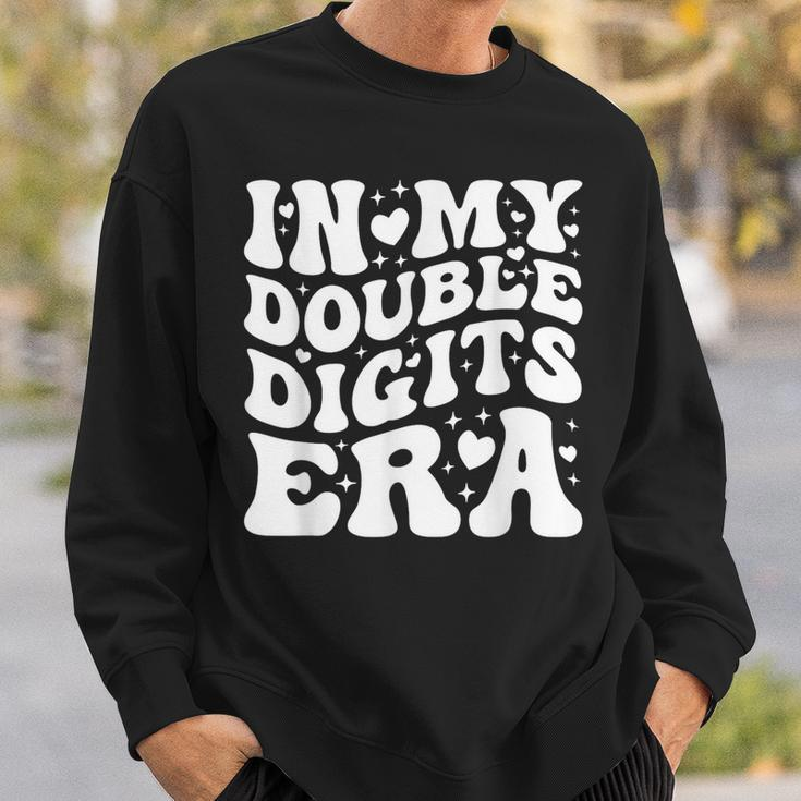 In My Double Digits Era Retro 10 Year Old 10Th Birthday Girl Sweatshirt Gifts for Him