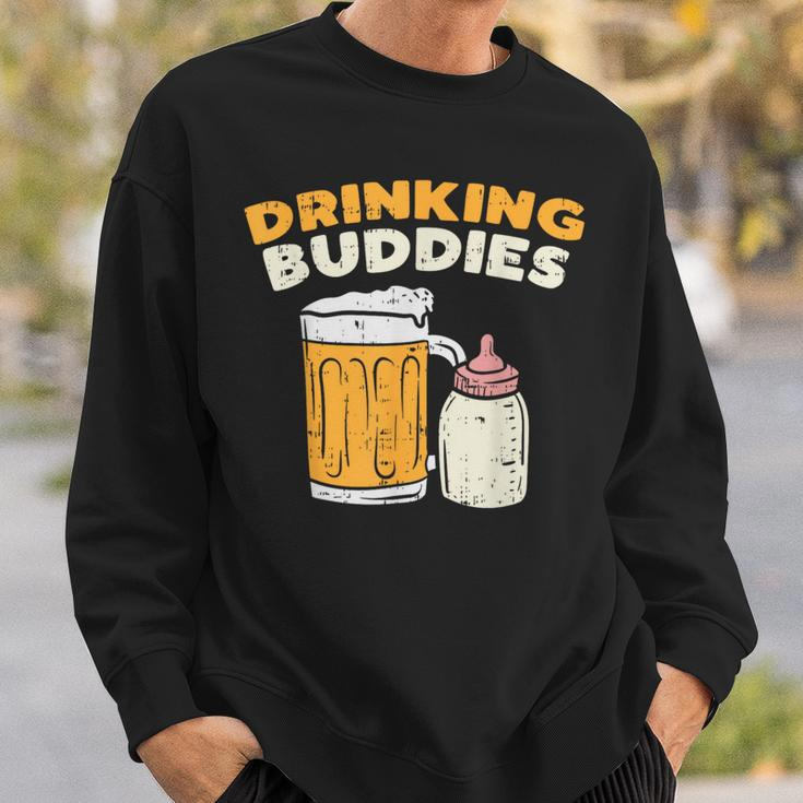 Drinkin Buddies Baby Bottle Son And Dad Matching Fathers Day Sweatshirt Gifts for Him