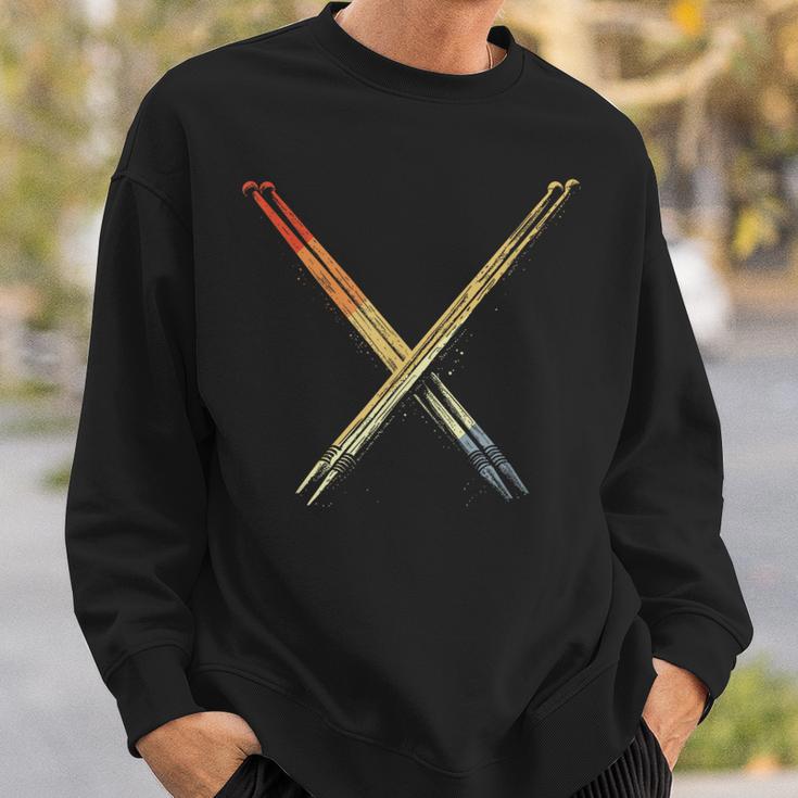 Drum Sticks Vintage Look Drums Music School Sweatshirt Gifts for Him