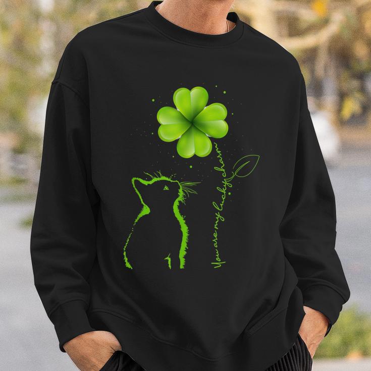 Du Bist Mein Glücksbringer Cat Clover St Patrick Black Sweatshirt Geschenke für Ihn