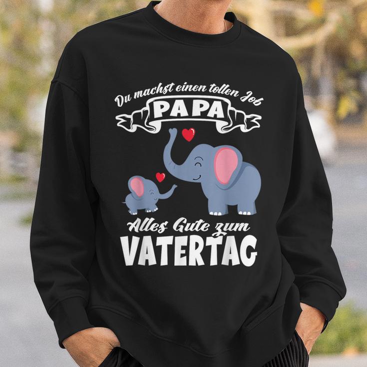 Du Machst Einen Tolle Job Papa Father's Day Baby Elephant Heart S Sweatshirt Geschenke für Ihn