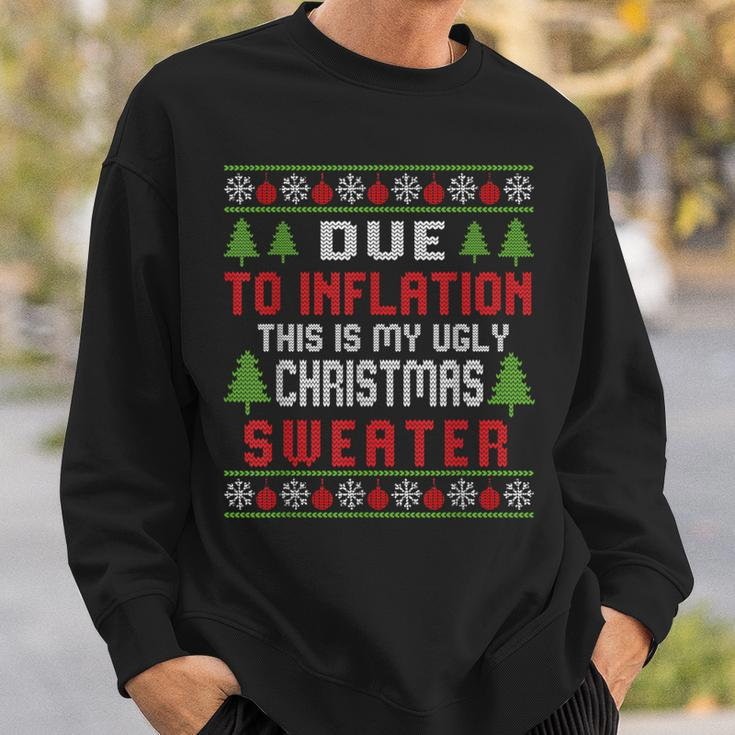 Due To Inflation Ugly Christmas Sweater Holiday Party Sweatshirt Gifts for Him