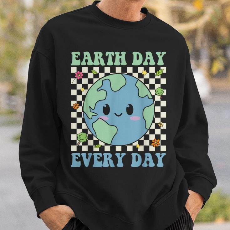 Earth Day Everyday Environmental Awareness Earth Day Groovy Sweatshirt Gifts for Him