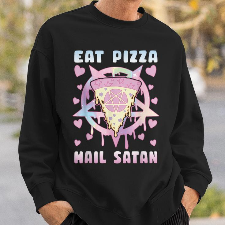Eat Pizza Hail Satan Occult Satanic Sweatshirt Geschenke für Ihn
