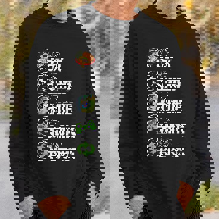 Eat Sleep Anime Gaming Repeat Japan Kawaii Manga Anime Sweatshirt Gifts for Him Eat Sleep Anime Gaming Repeat Japan Kawaii Manga Anime Sweatshirt Gifts for Him