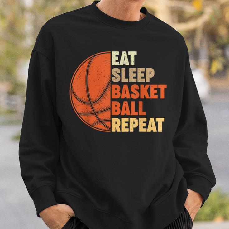 Eat Sleep Basketball Repeat For Player Vintage Sweatshirt Gifts for Him