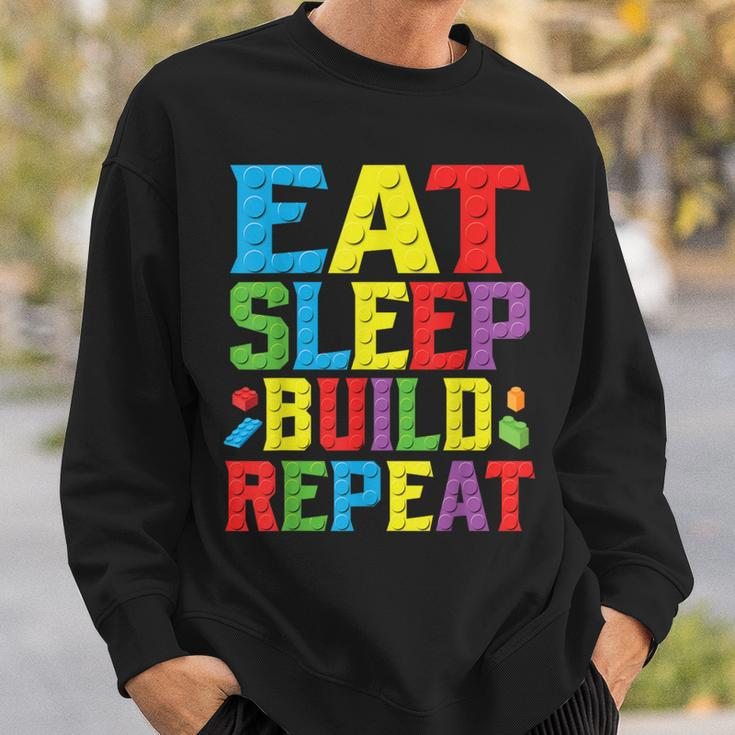 Eat Sleep Build Repeat Building Master Builder Blocks Bricks Sweatshirt Gifts for Him