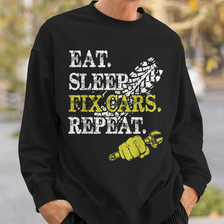 Eat Sleep Fix Cars Repeat Auto Mechanic Cars Lovers Sweatshirt Gifts for Him