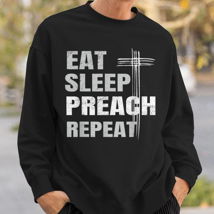 Eat Sleep Preach Repeat Youth Pastor Sweatshirt Gifts for Him