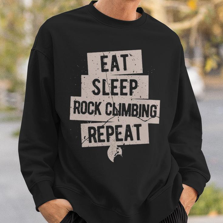 Eat Sleep Rock Climbing Repeat Sweatshirt Gifts for Him