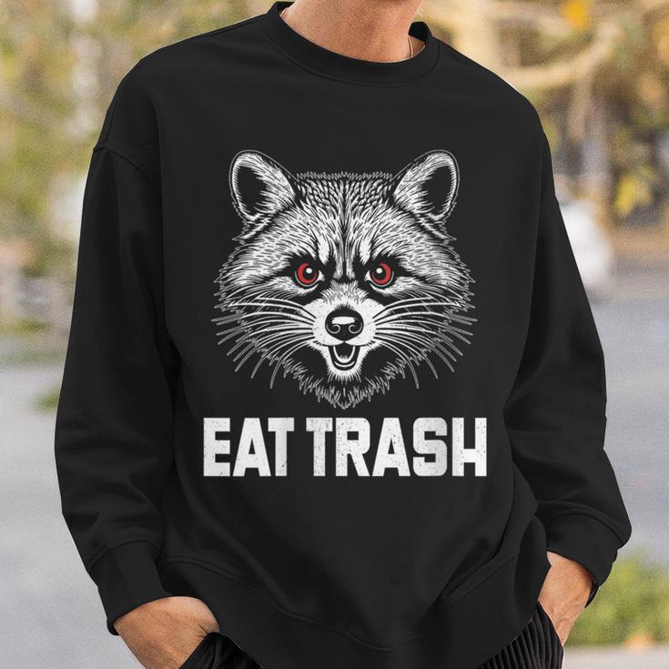 Eat Trash Raccoon Face Angry Raccoon Wild Animal Sweatshirt Gifts for Him