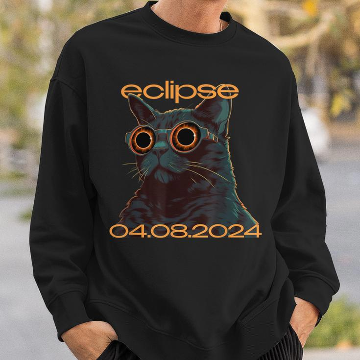 Eclipse Cat Graphic For April 2024 Eclipse Cat Lovers Sweatshirt Gifts for Him