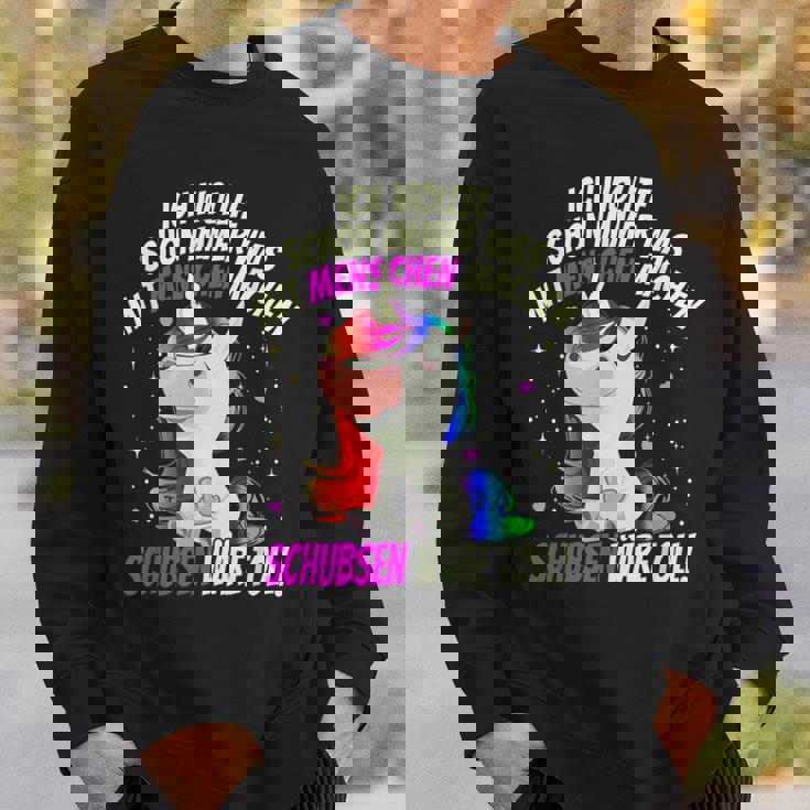 Einhorn & Spruch Was mit Menschen machen Schwarzes Sweatshirt Geschenke für Ihn