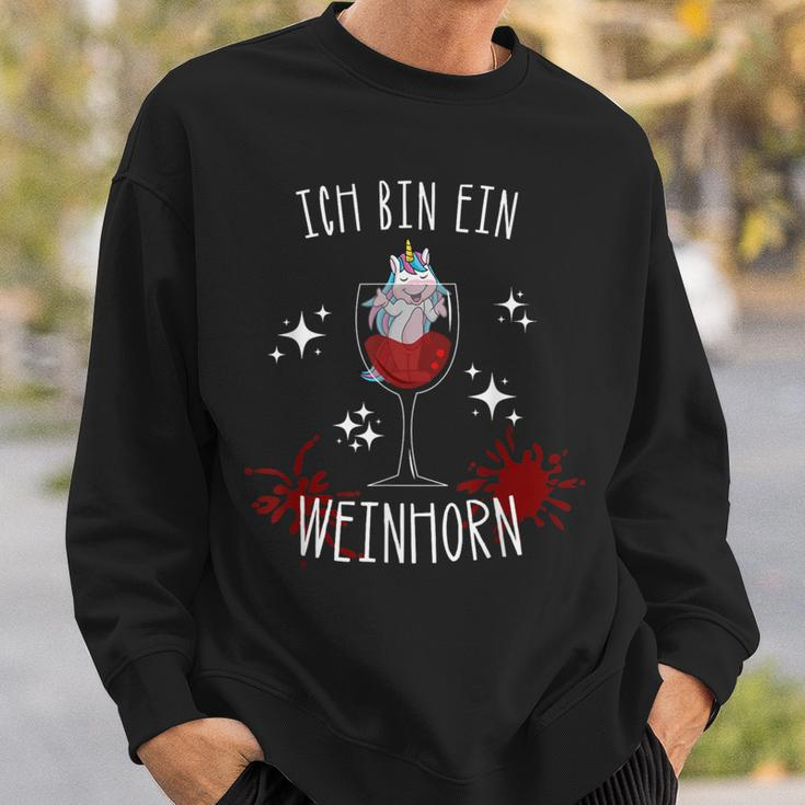 Einhorn Wein Weinhorn Weintrinker Weinliebhaber Alcohol Sweatshirt Geschenke für Ihn