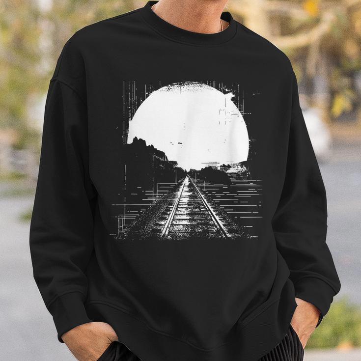 Eisenbahn Zeichnung Züge Gleis Sweatshirt Geschenke für Ihn