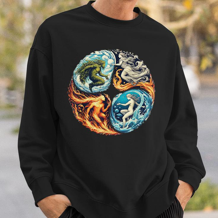 Elemental Harmony Earth Fire Air Water Sweatshirt Gifts for Him