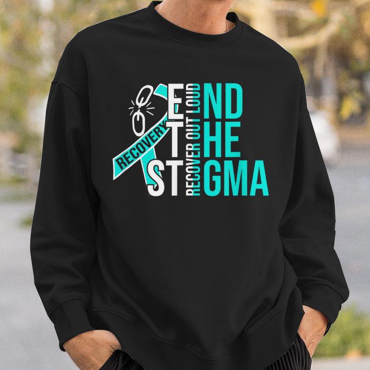 End The Stigma Recover Out Loud Aa Na Addiction Recovery Sweatshirt Gifts for Him