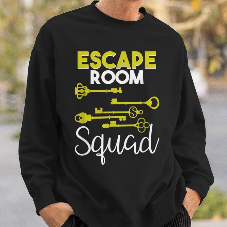Escape Room Squad Vintage Key Lock Team Crew Sweatshirt Gifts for Him