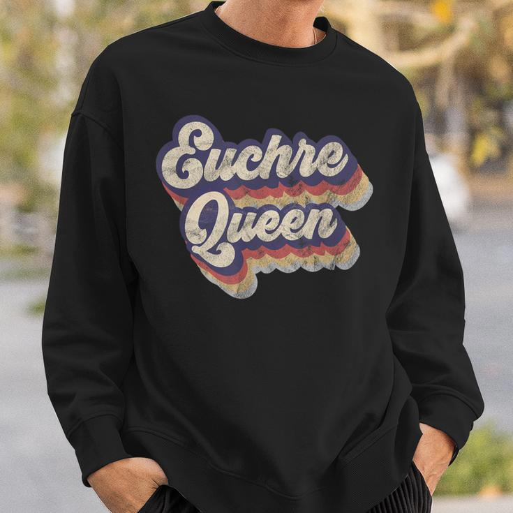 Euchre Queen Euchre Card Game Player Vintage Euchre Sweatshirt Gifts for Him