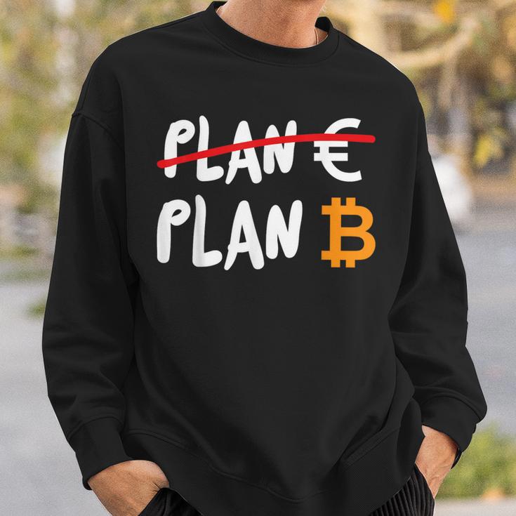 Euro Ist Feitert Btc Bitcoin Plan B Black Sweatshirt Geschenke für Ihn