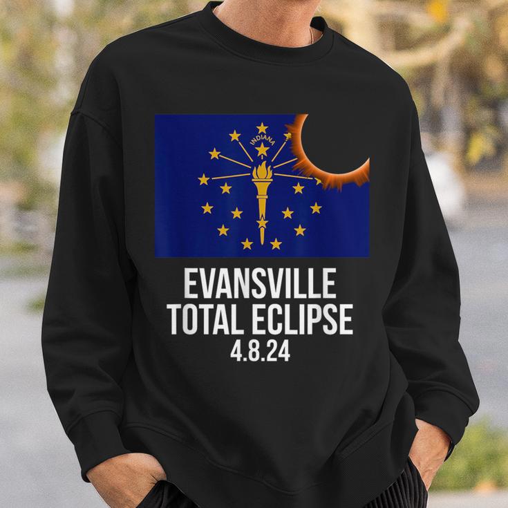 Evansville Indiana Eclipse 2024 Evansville Indiana Flag Sweatshirt Gifts for Him