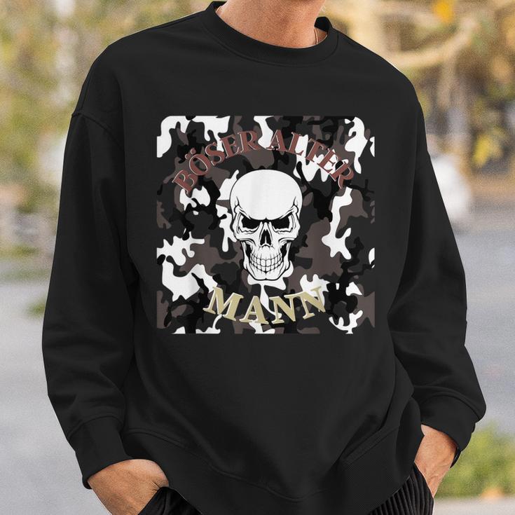 Evil Old Man Grandpa Dad Skullintage Biker Sweatshirt Geschenke für Ihn