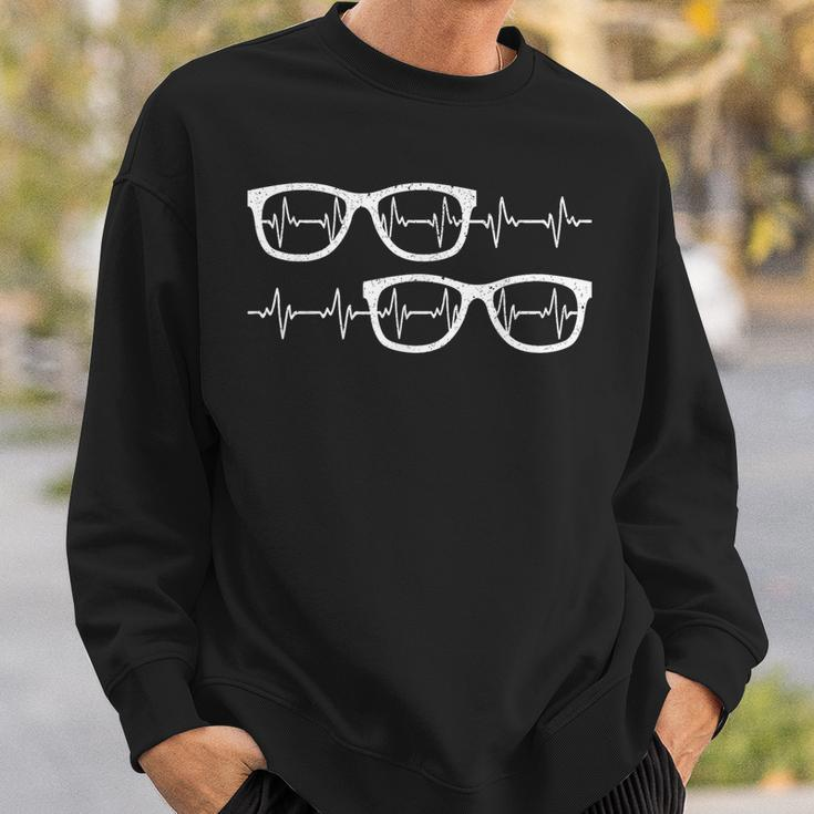 Eyeglass Heartbeat Optician Eye Doctor Ophthalmology Sweatshirt Gifts for Him