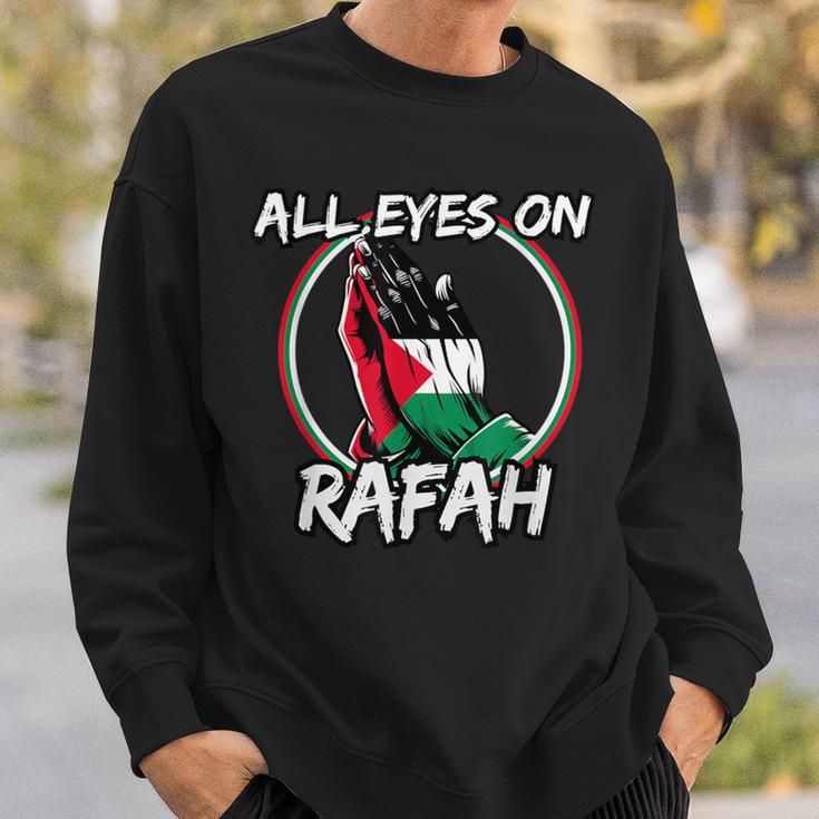 All Eyes On Rafah Betende Hände Palestina Flagge Sweatshirt Geschenke für Ihn