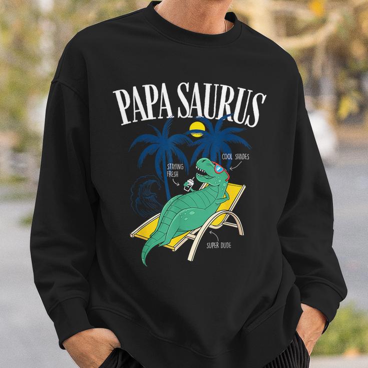 Father's Day Papasaurus T-Rex Dinosaur Papasaurus Sweatshirt Gifts for Him