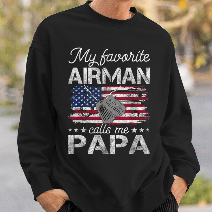 My Favorite Airman Calls Me Papa Proud Us Air Force Papa Sweatshirt Gifts for Him