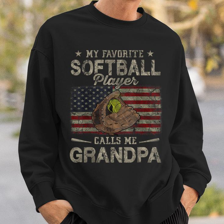My Favorite Softball Player Calls Me Grandpa Father's Day Sweatshirt Gifts for Him