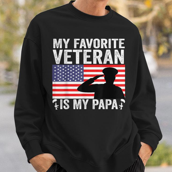 My Favorite Veteran Is My Papa Us Flag Father Veterans Sweatshirt Gifts for Him