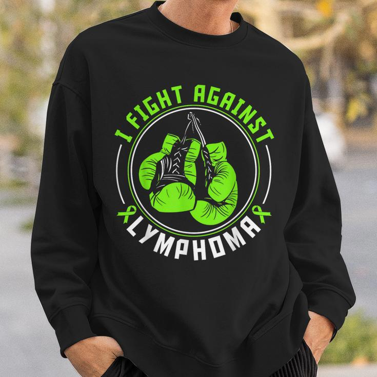 I Fight Lymphoma Awareness Support Boxing Gloves Sweatshirt Gifts for Him