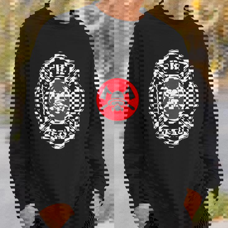 Fire & Rescue Maltese Cross Firefighter Sweatshirt Gifts for Him