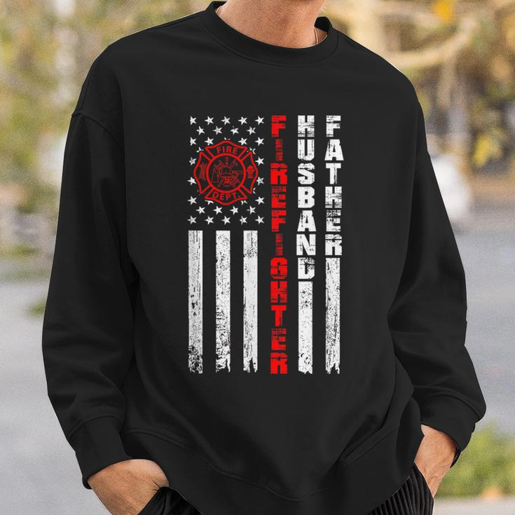 Firefighter Husband Father Fireman Fathers Day For Dad Sweatshirt Gifts for Him
