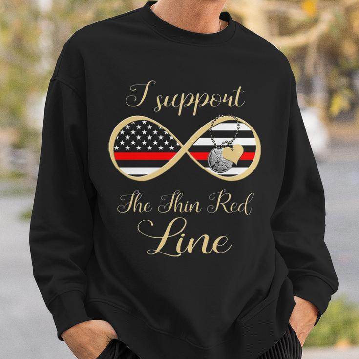 Firefighter I Support The Thin Red Line Sweatshirt Gifts for Him