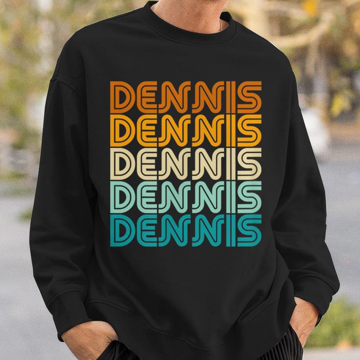 First Name Dennis Vintage Retro Sunset Style Sweatshirt Gifts for Him