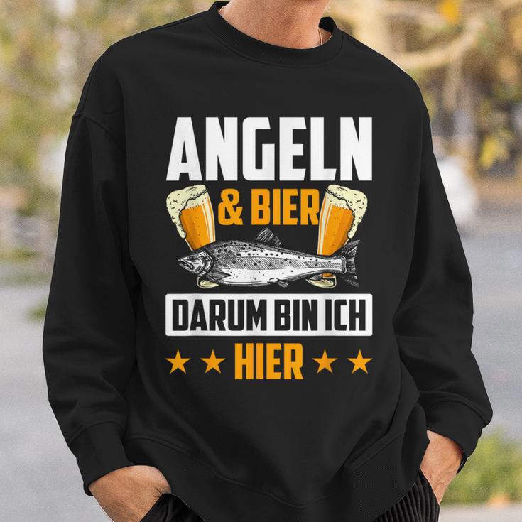 Fischen & Bier Darum Bin Ich Hier Fischen Sweatshirt Geschenke für Ihn