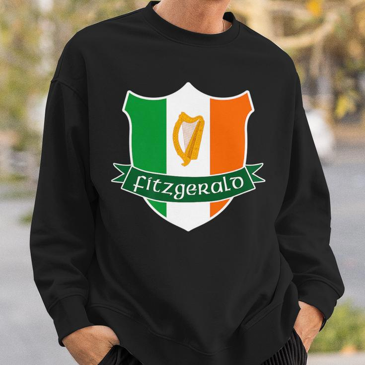 Fitzgerald Irish Family Name Ireland Flag Harp Sweatshirt Gifts for Him