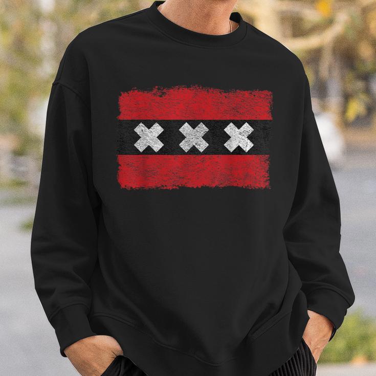 Flag Of Amsterdam City Netherlands Sweatshirt Geschenke für Ihn