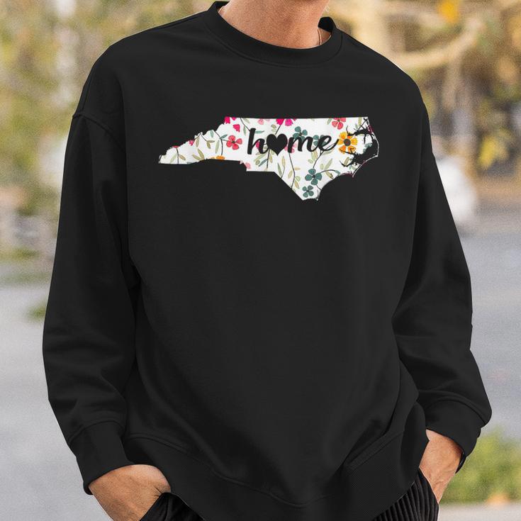 Floral North Carolina Home Sweatshirt Gifts for Him