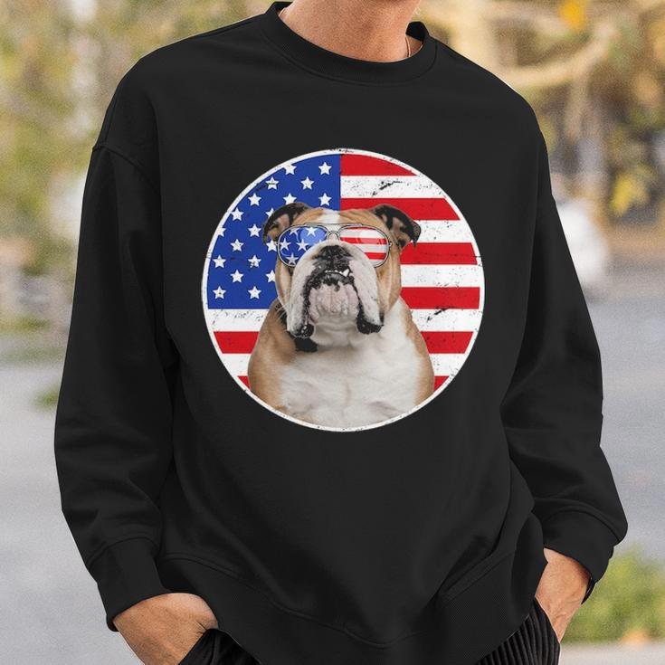 Fourth Of July Dog American Flag July 4Th Bulldog Lover Sweatshirt Gifts for Him