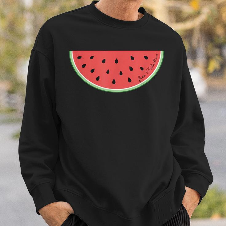 Free Palestine Subtle Watermelon Gaza Human Rights Sweatshirt Gifts for Him