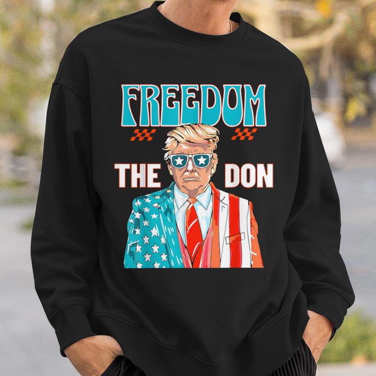 Freedom The Don 4Th Of July Patriotic American Flag Trump Sweatshirt Gifts for Him