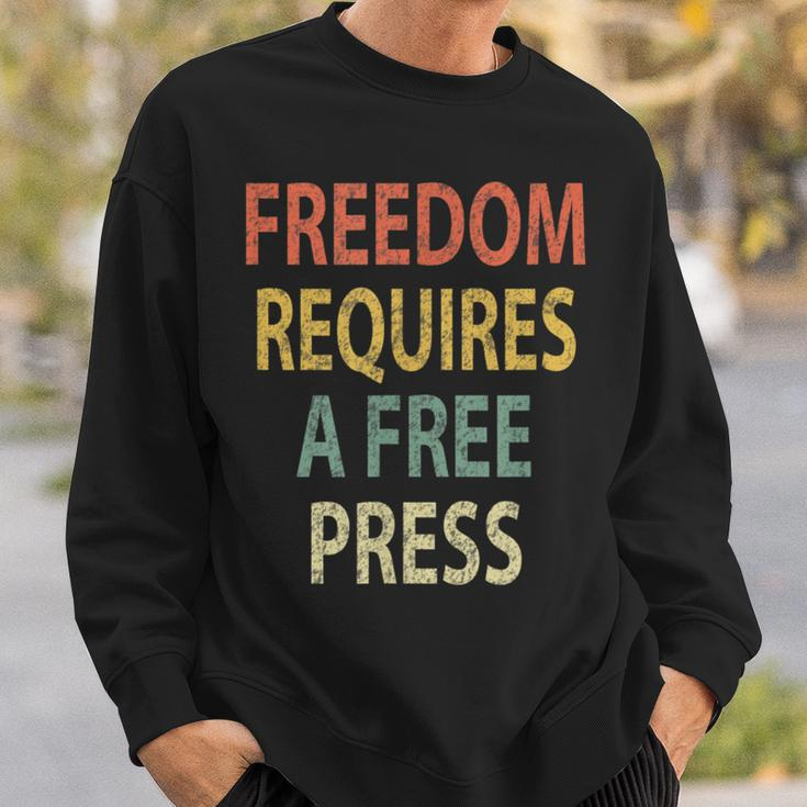 Freedom Requires A Free Press Vintage Media Sweatshirt Gifts for Him